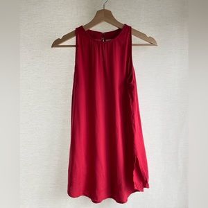 Silky Red Tunic Blouse, Size XS